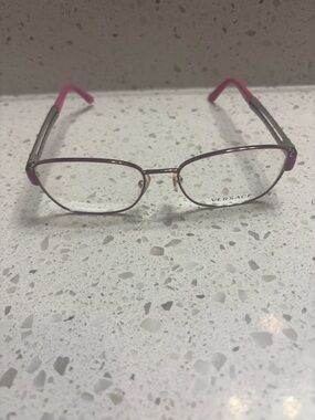 Versace Pink Metal Frame Glasses